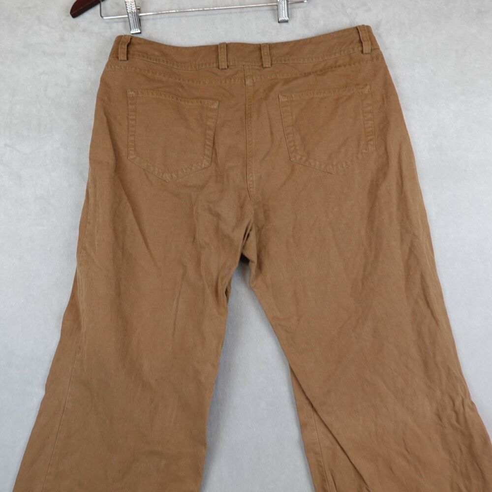 Eileen Fisher Wide Leg Pants Womens M Tan Khaki Straight Trousers - Picture 9 of 11